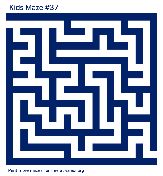 Free Printable Kids Maze number 37