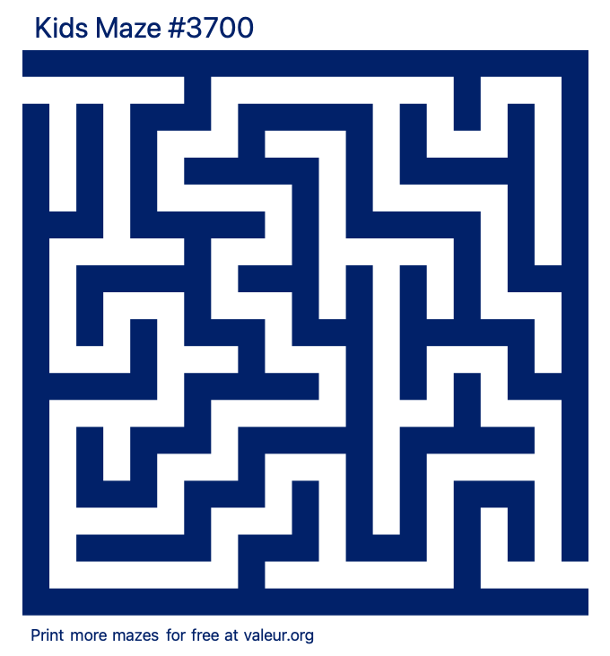 Free Printable Kids Maze number 3700