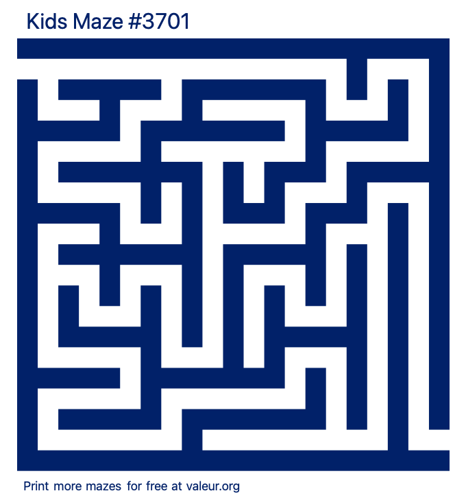 Free Printable Kids Maze number 3701