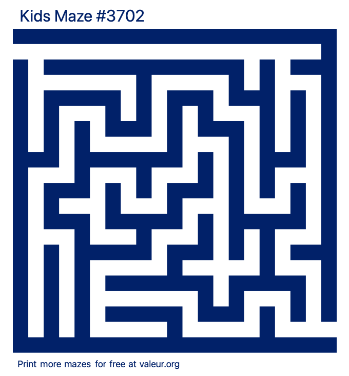 Free Printable Kids Maze number 3702