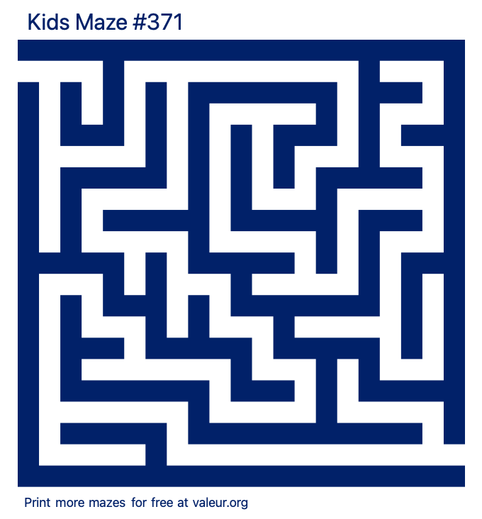 Free Printable Kids Maze number 371