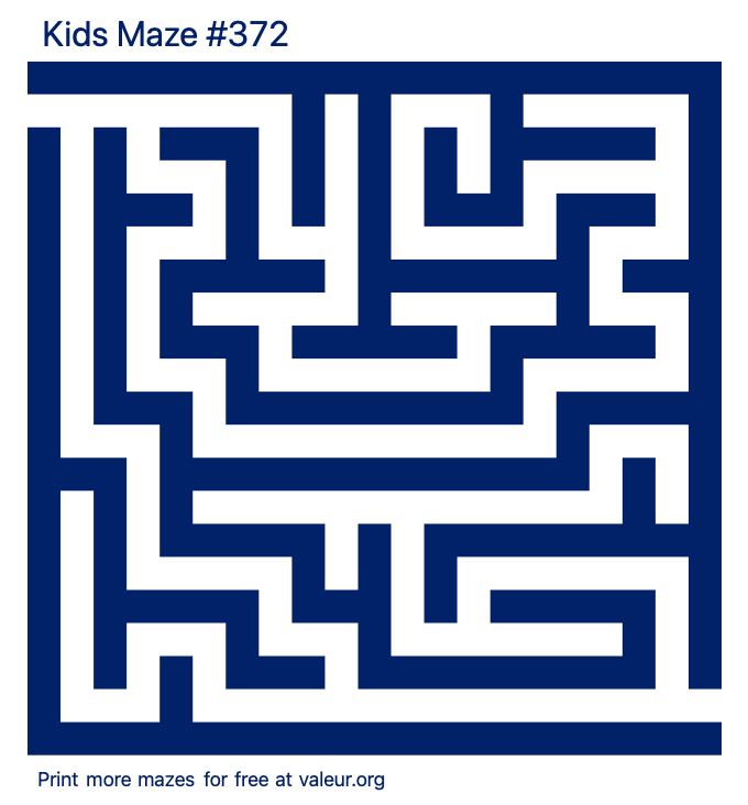 Free Printable Kids Maze number 372