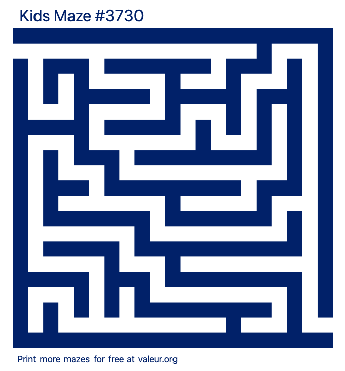 Free Printable Kids Maze number 3730