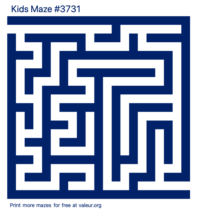 Free Printable Kids Maze number 3731