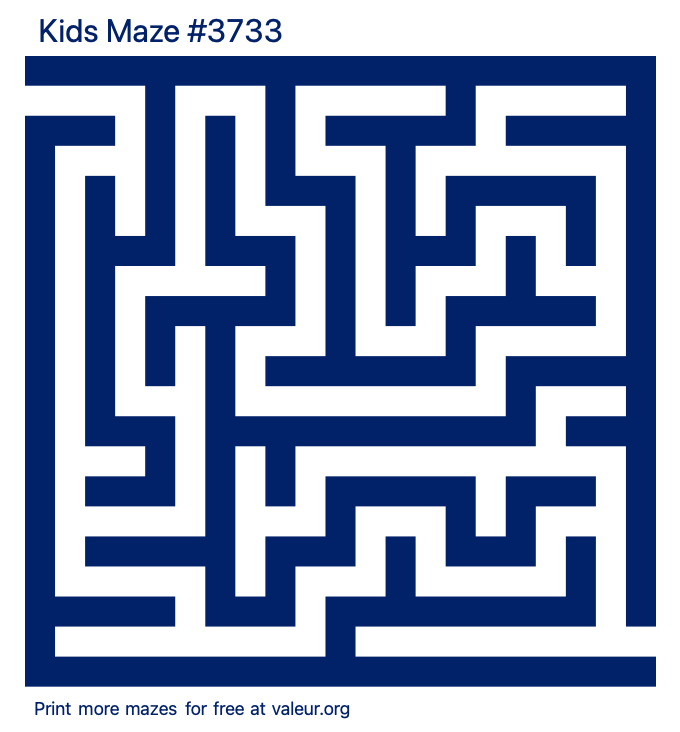 Free Printable Kids Maze number 3733