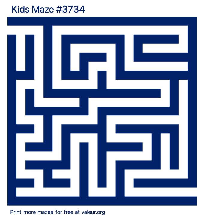 Free Printable Kids Maze number 3734