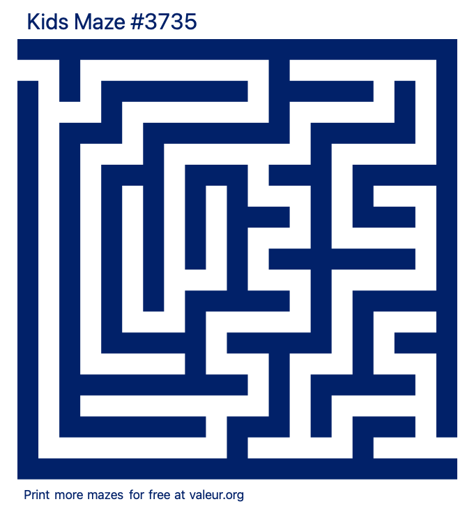 Free Printable Kids Maze number 3735