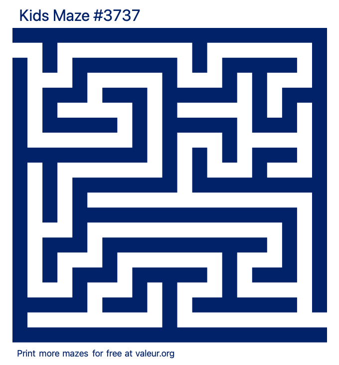 Free Printable Kids Maze number 3737