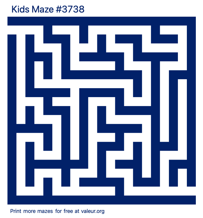 Free Printable Kids Maze number 3738