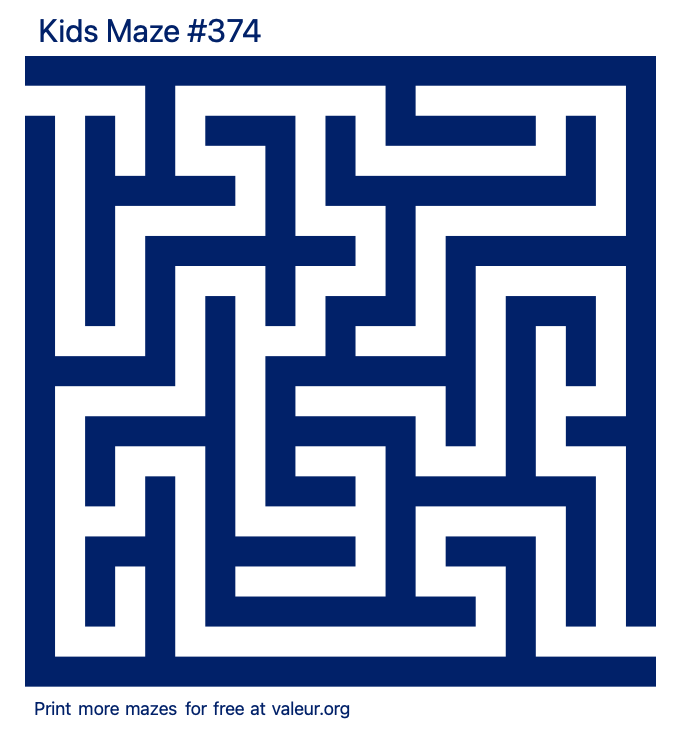 Free Printable Kids Maze number 374