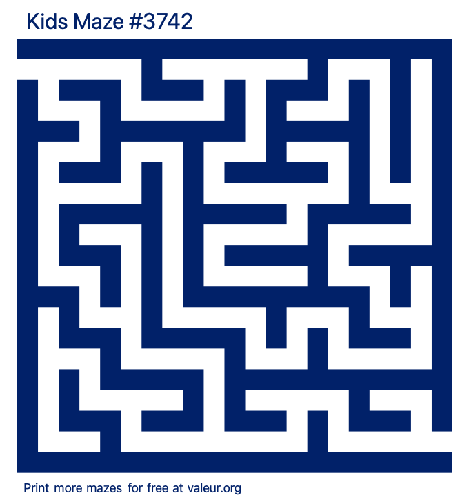 Free Printable Kids Maze number 3742