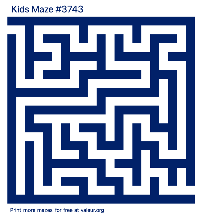 Free Printable Kids Maze number 3743
