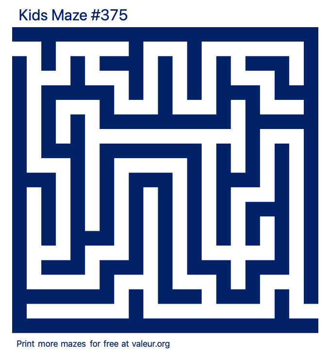 Free Printable Kids Maze number 375