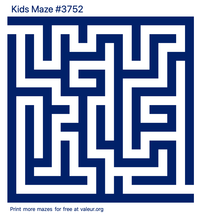 Free Printable Kids Maze number 3752