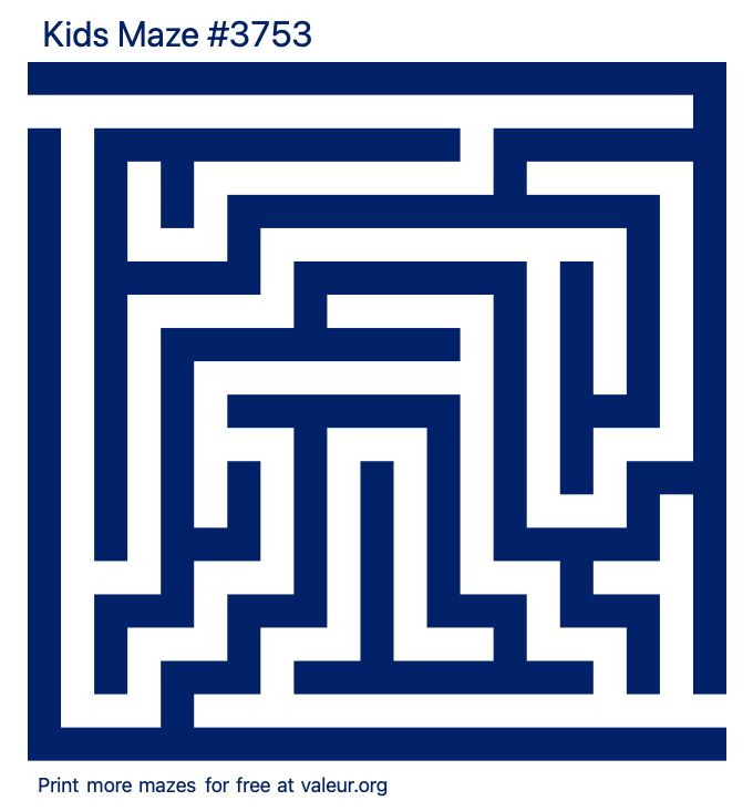 Free Printable Kids Maze number 3753