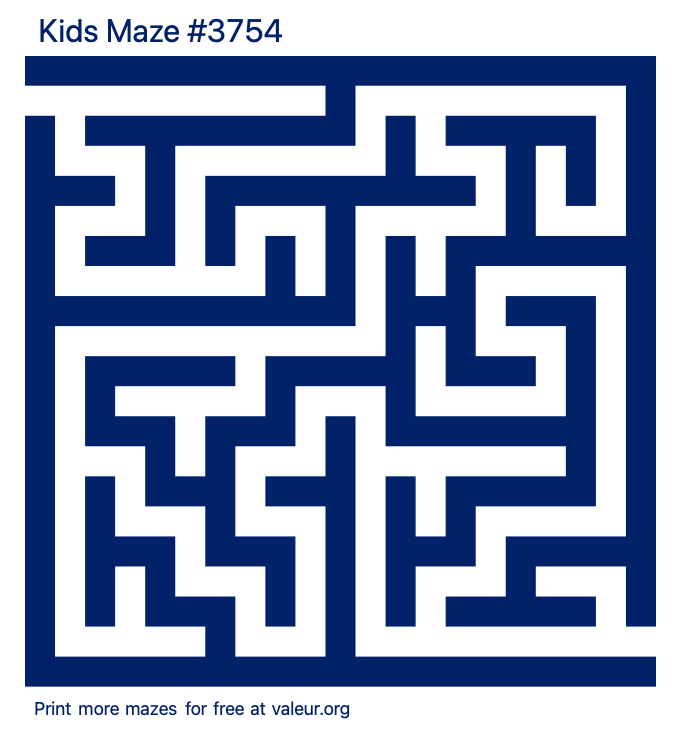 Free Printable Kids Maze number 3754