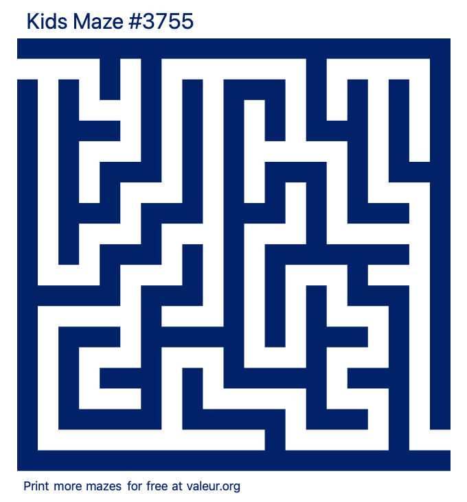 Free Printable Kids Maze number 3755