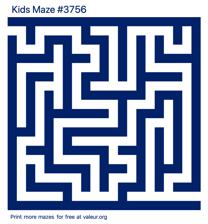 Free Printable Kids Maze number 3756