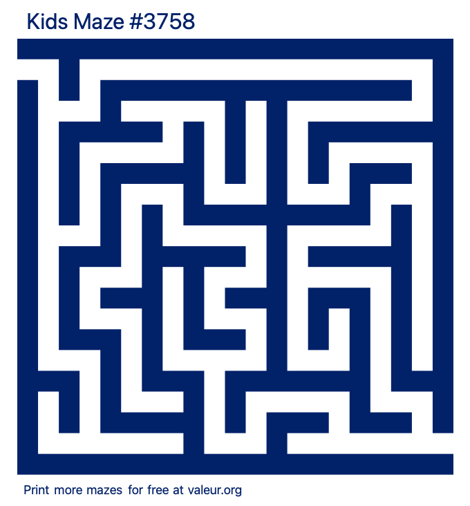 Free Printable Kids Maze number 3758