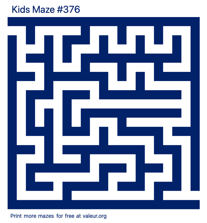 Free Printable Kids Maze number 376