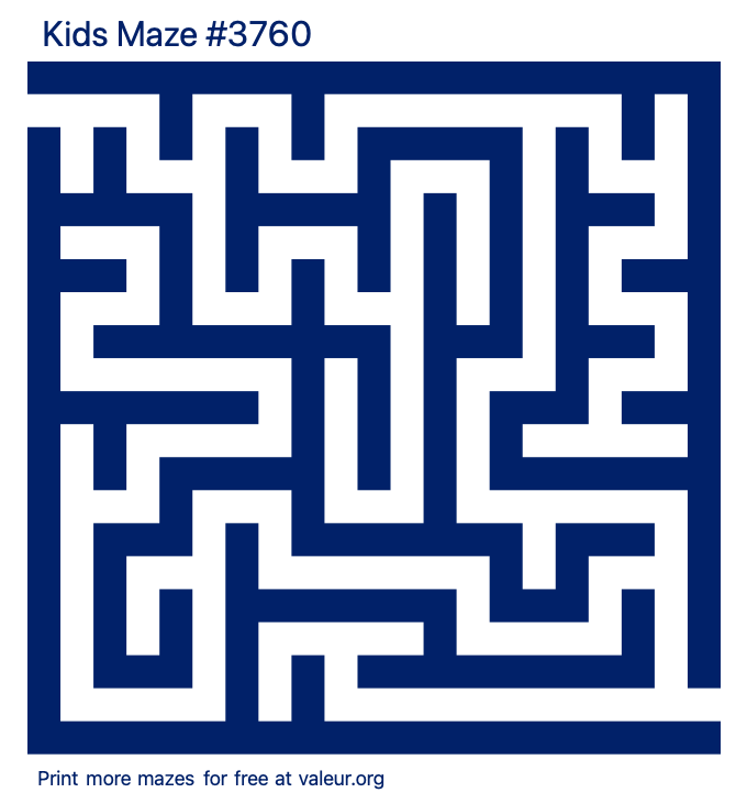 Free Printable Kids Maze number 3760
