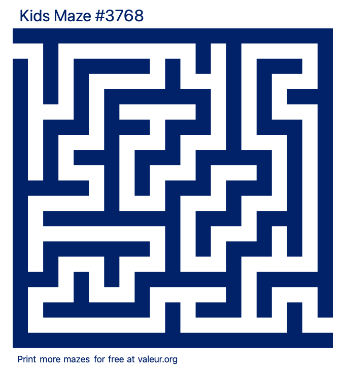 Free Printable Kids Maze number 3768