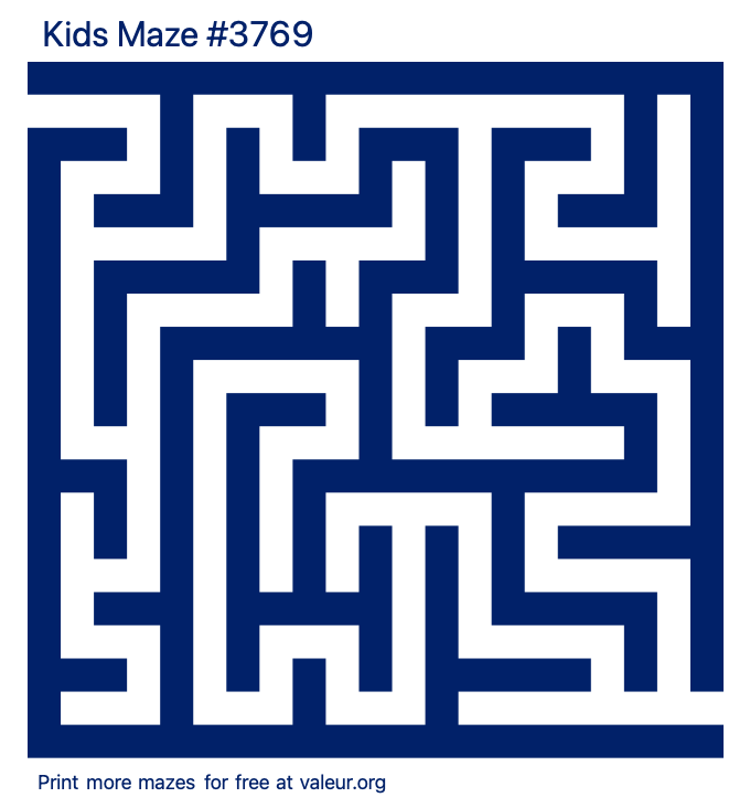 Free Printable Kids Maze number 3769