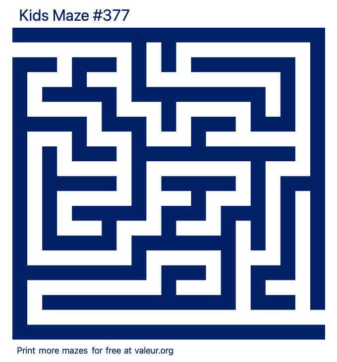 Free Printable Kids Maze number 377