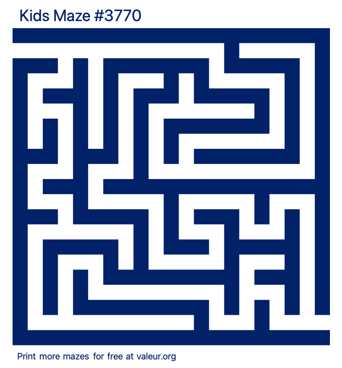 Free Printable Kids Maze number 3770
