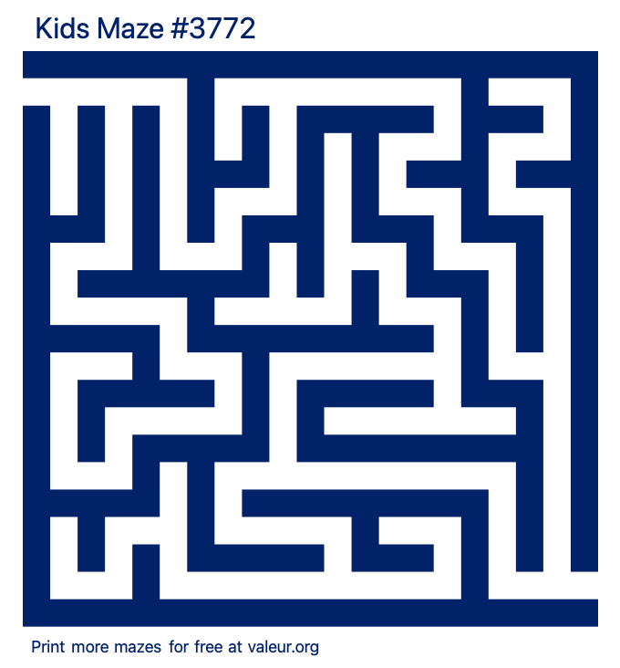 Free Printable Kids Maze number 3772