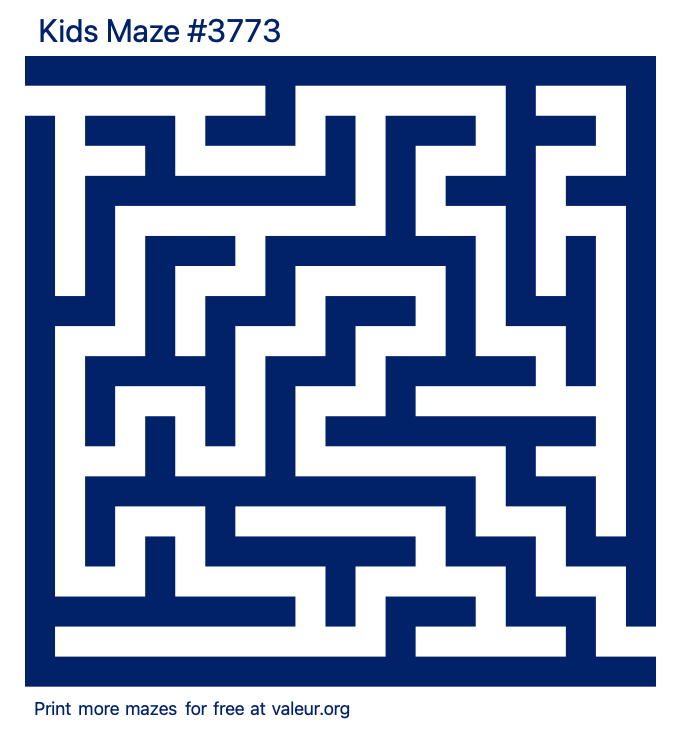 Free Printable Kids Maze number 3773