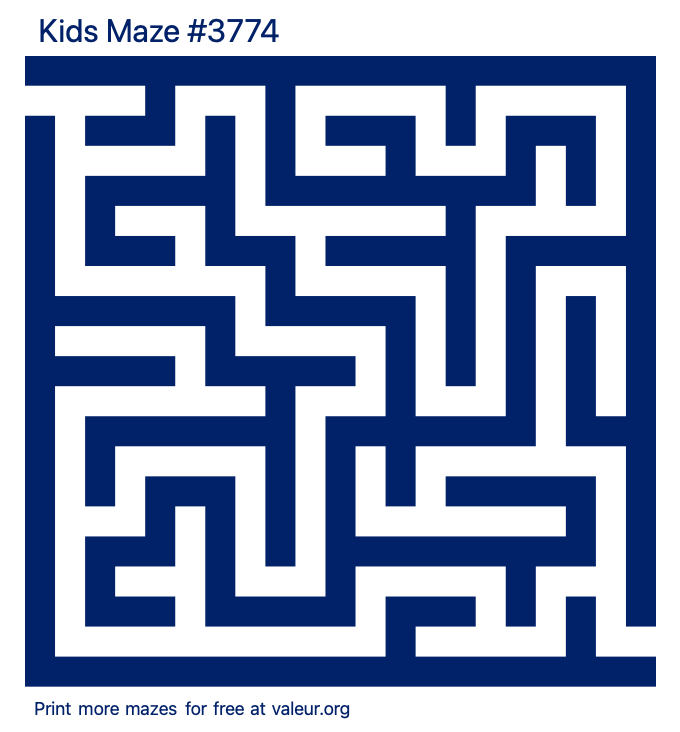 Free Printable Kids Maze number 3774