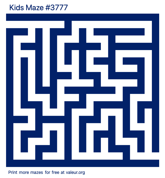 Free Printable Kids Maze number 3777