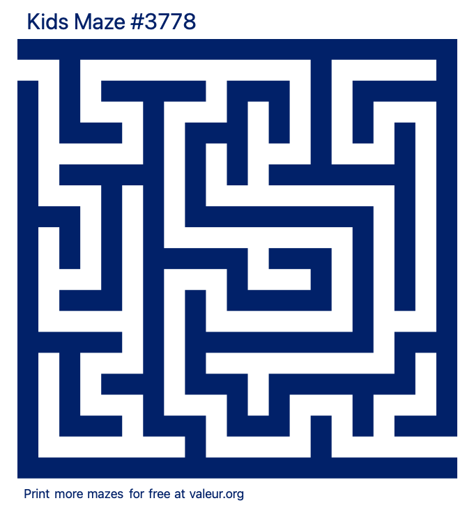 Free Printable Kids Maze number 3778