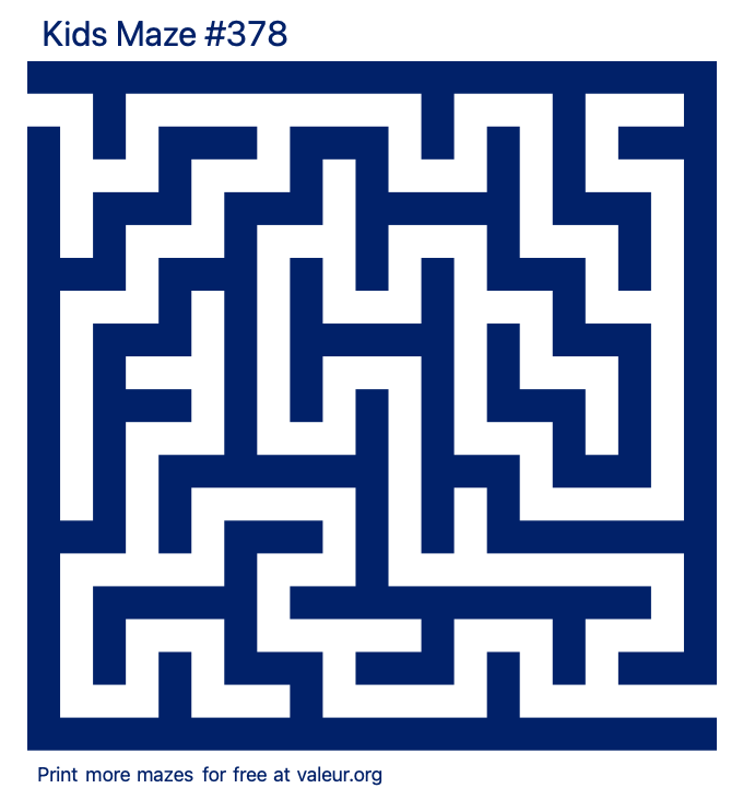 Free Printable Kids Maze number 378