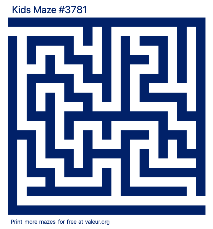 Free Printable Kids Maze number 3781