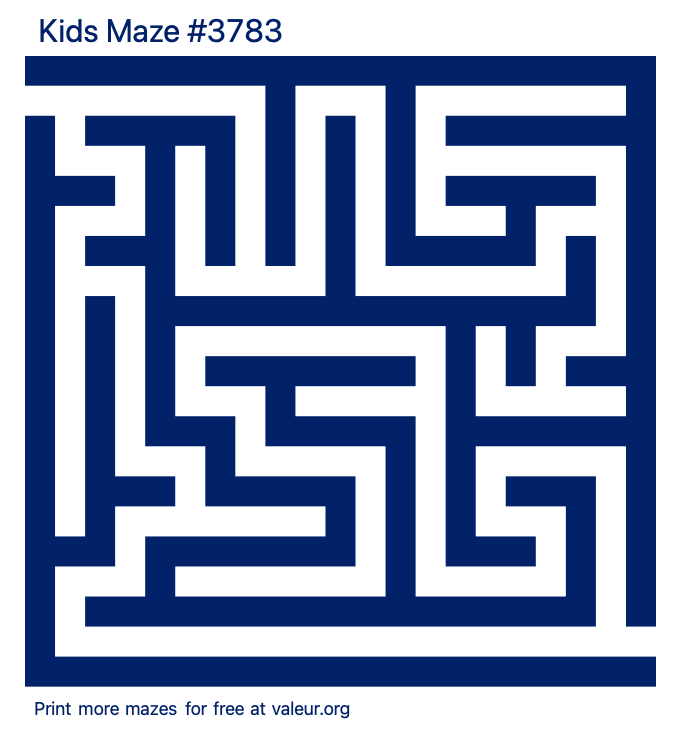 Free Printable Kids Maze number 3783