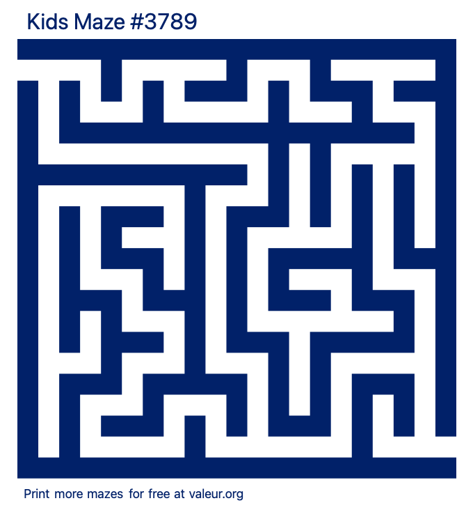 Free Printable Kids Maze number 3789