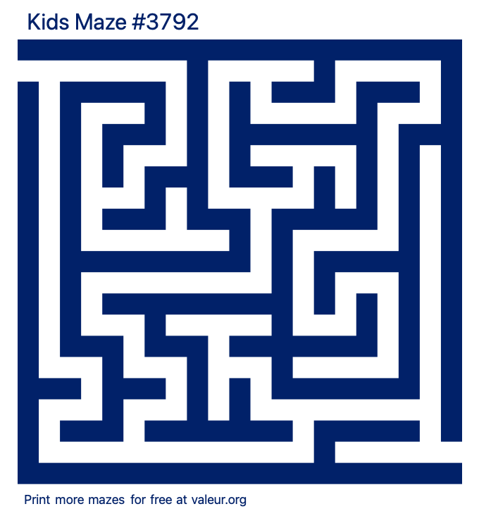 Free Printable Kids Maze number 3792