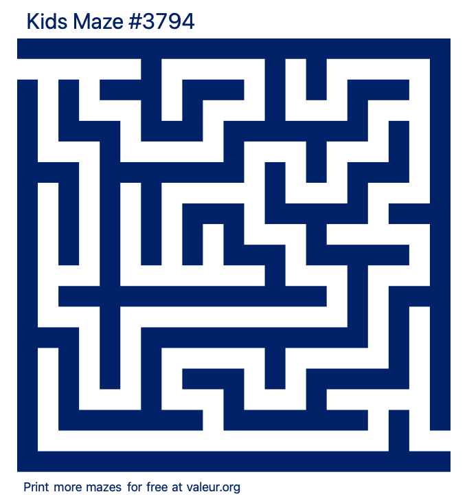 Free Printable Kids Maze number 3794