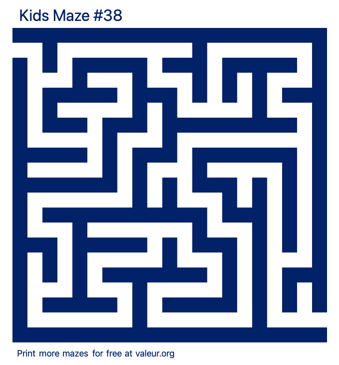 Free Printable Kids Maze number 38