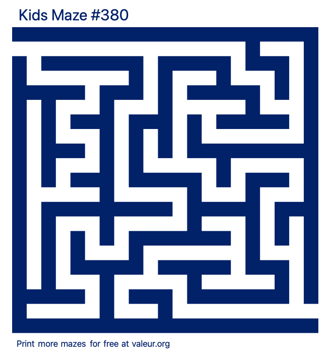 Free Printable Kids Maze number 380