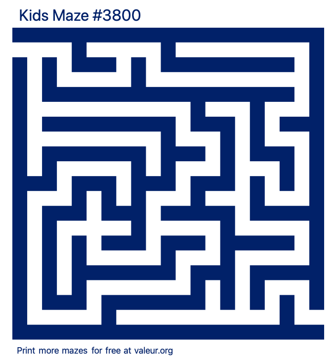 Free Printable Kids Maze number 3800