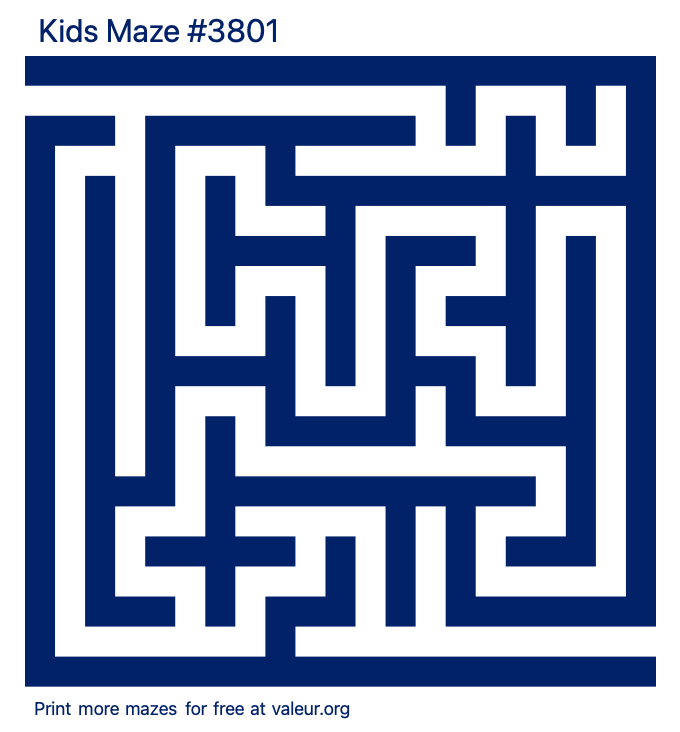 Free Printable Kids Maze number 3801