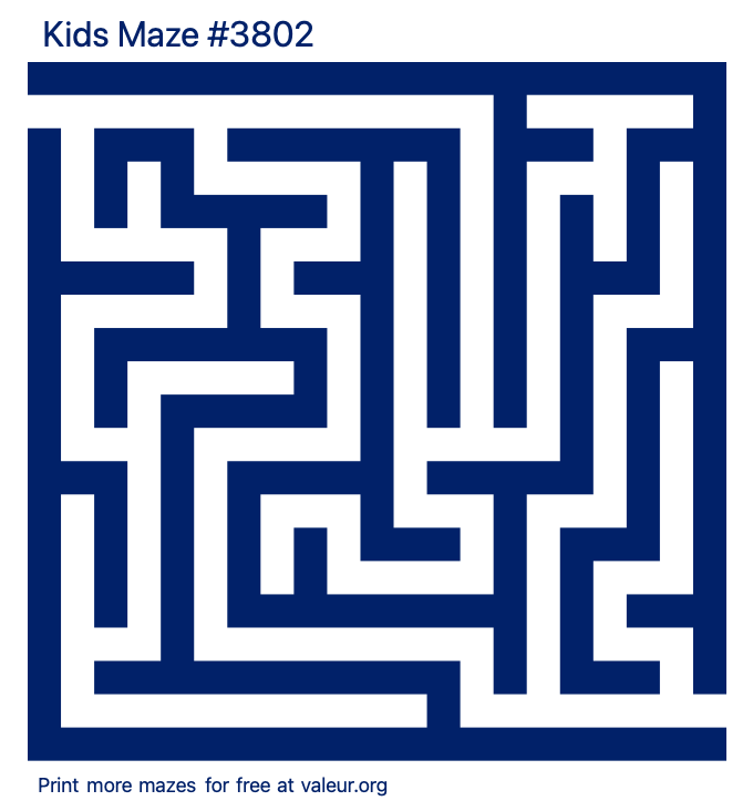 Free Printable Kids Maze number 3802