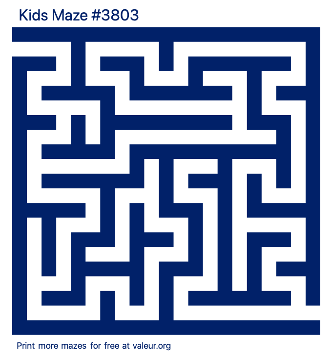 Free Printable Kids Maze number 3803