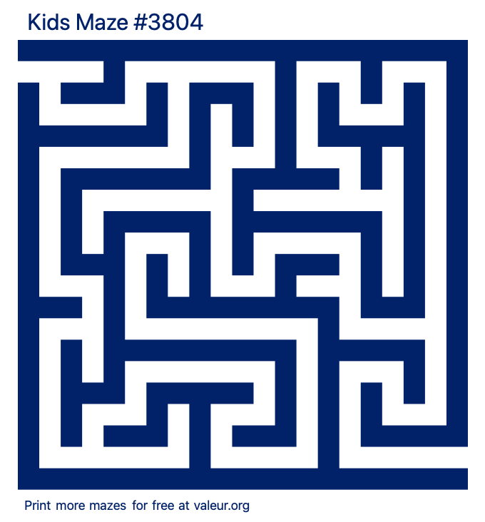 Free Printable Kids Maze number 3804