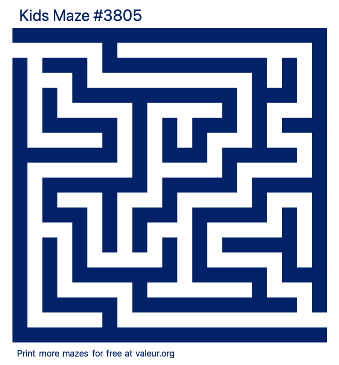 Free Printable Kids Maze number 3805