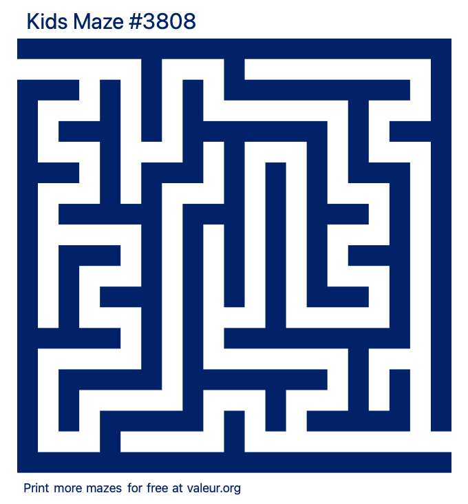 Free Printable Kids Maze number 3808