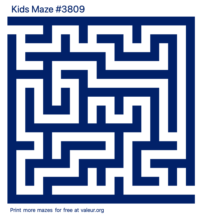 Free Printable Kids Maze number 3809